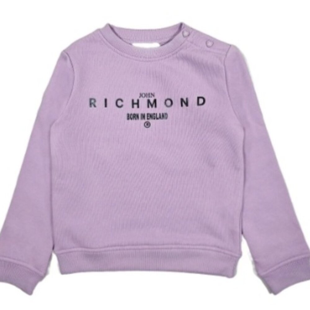 John Richmond Kids Logo-Printed Crew Neck Sweatershirt LILAC